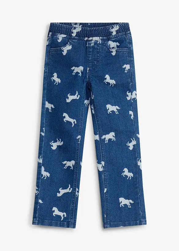 Pull on-bukse med elastisk linning Mid waist, bonprix