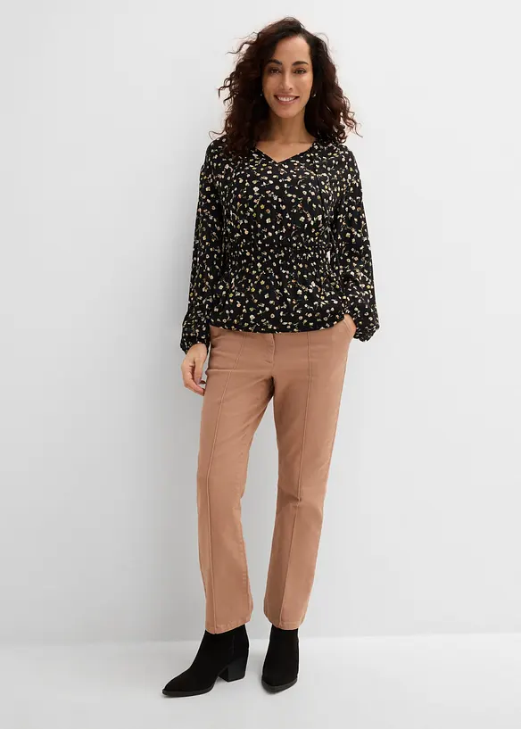Bluse i viskosekrepp, bonprix