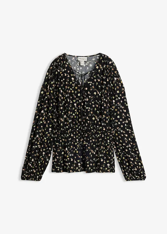 Bluse i viskosekrepp, bonprix