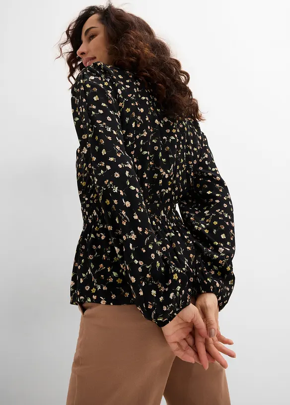 Bluse i viskosekrepp, bonprix