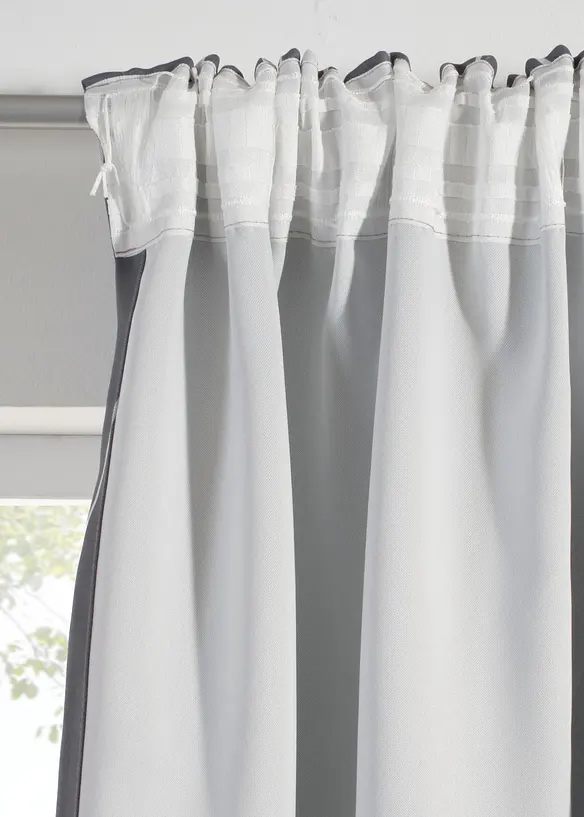 M&oslash;rkleggingsgardin med resirkulert polyester (1-pack), bonprix