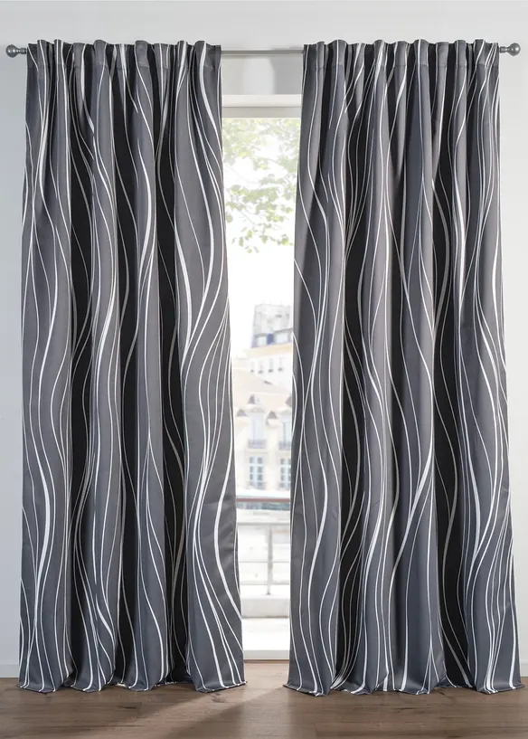 M&oslash;rkleggingsgardin med resirkulert polyester (1-pack), bonprix