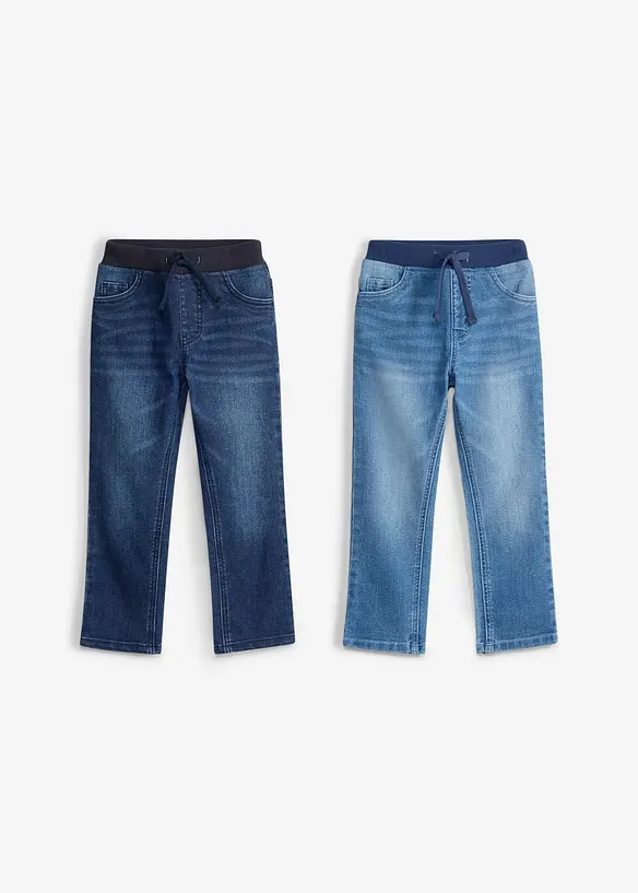 Pull on-jeans, Regular fit, straight (2-pack), bonprix