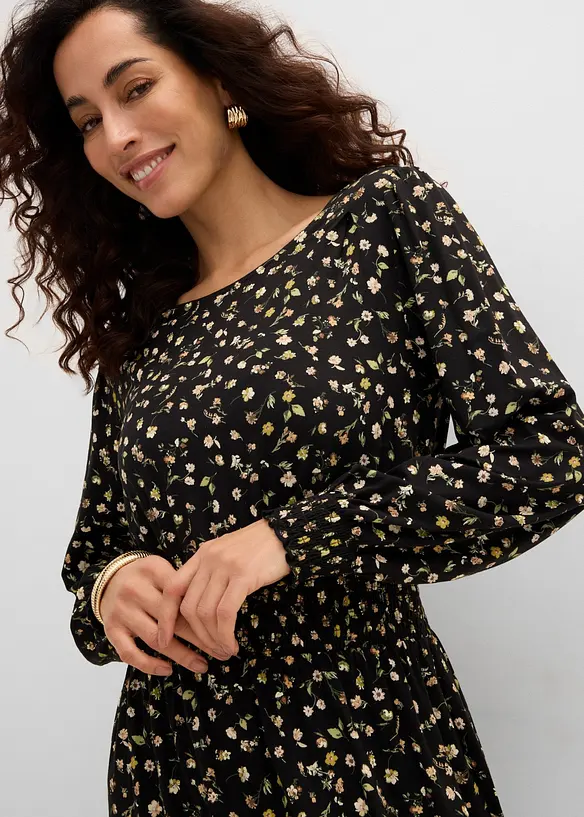 Jerseykjole med rund hals, bonprix