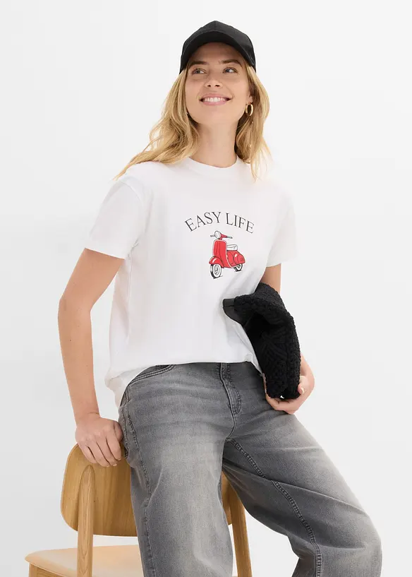 T-skjorte i ledig modell med bomull, bonprix