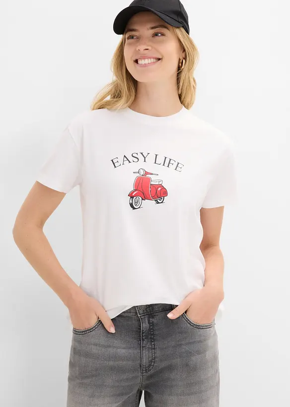 T-skjorte i ledig modell med bomull, bonprix
