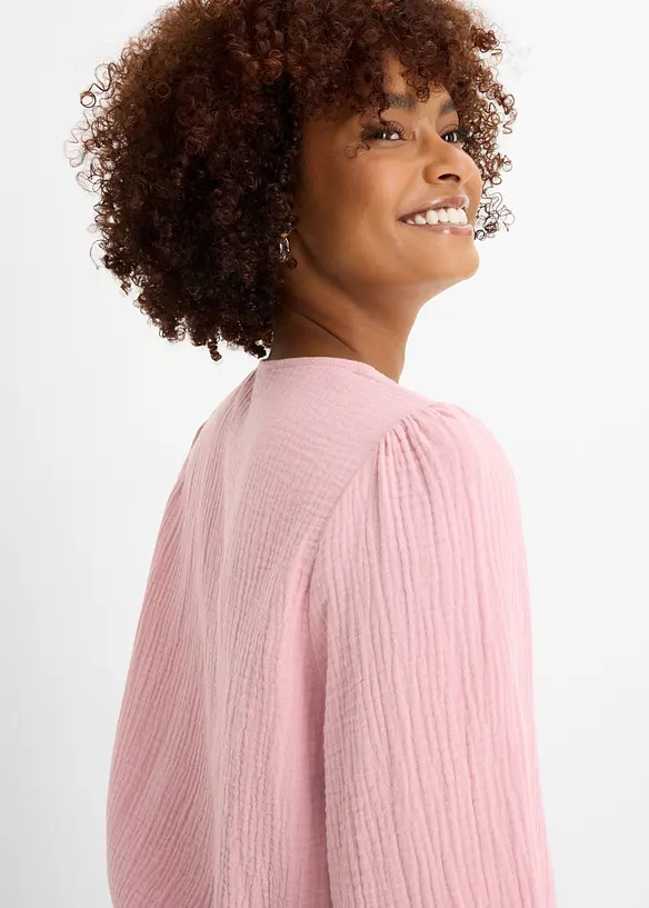 Oversized bluse i myk musselin, bonprix