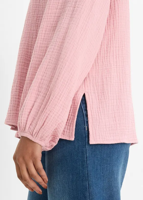 Oversized bluse i myk musselin, bonprix