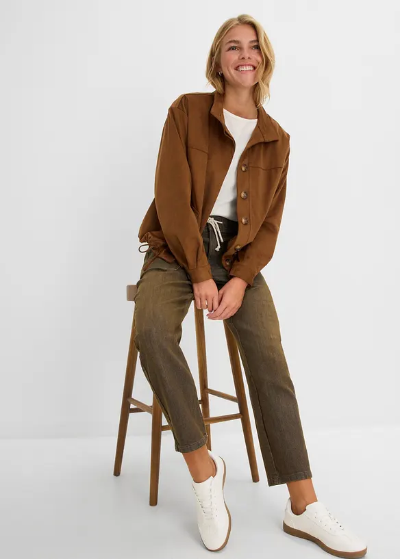 Straight Jeans High waist cropped, bonprix