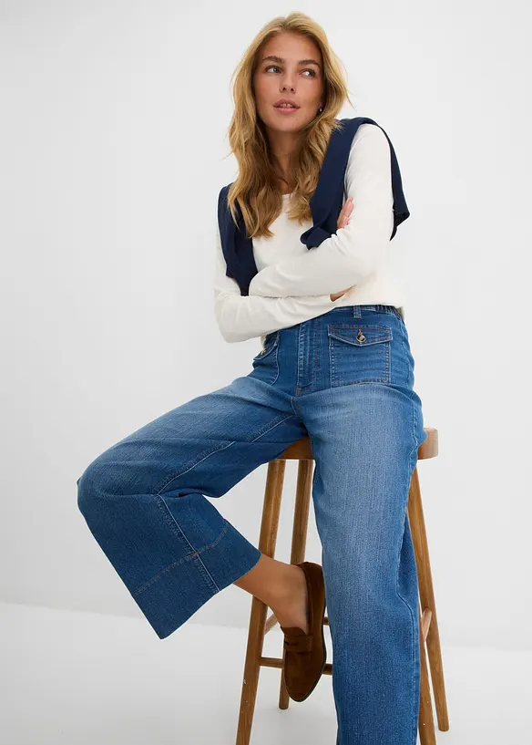 Wide leg-jeans High waist, bonprix