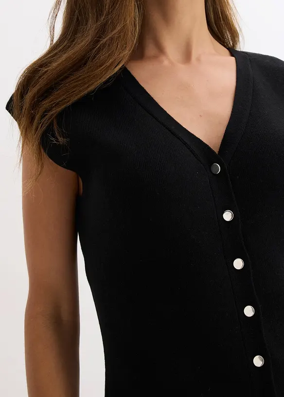 Strikkevest med V-hals, bonprix