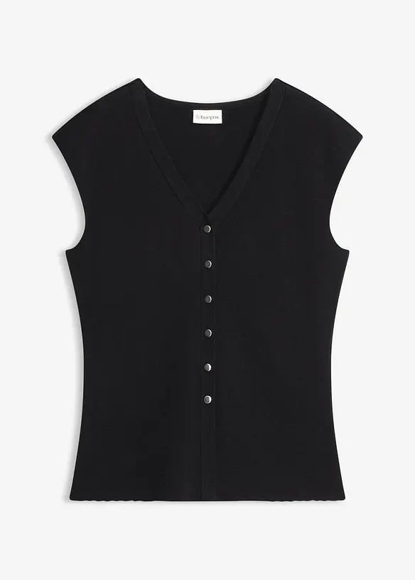Strikkevest med V-hals, bonprix