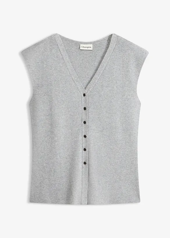 Strikkevest med V-hals, bonprix