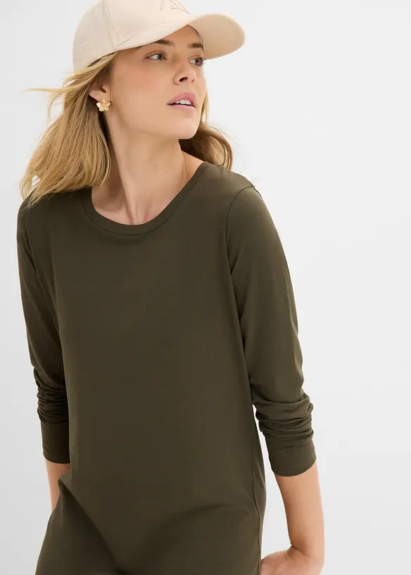 Jerseykjole i bomull med stretch (2-pack), bonprix