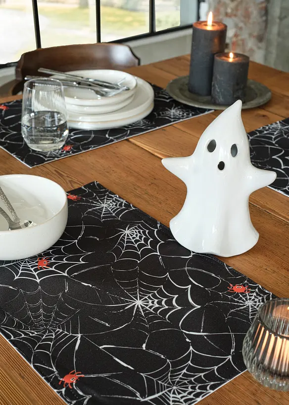 Sett med bordbrikker med Halloween-m&oslash;nster (4-pack), bonprix