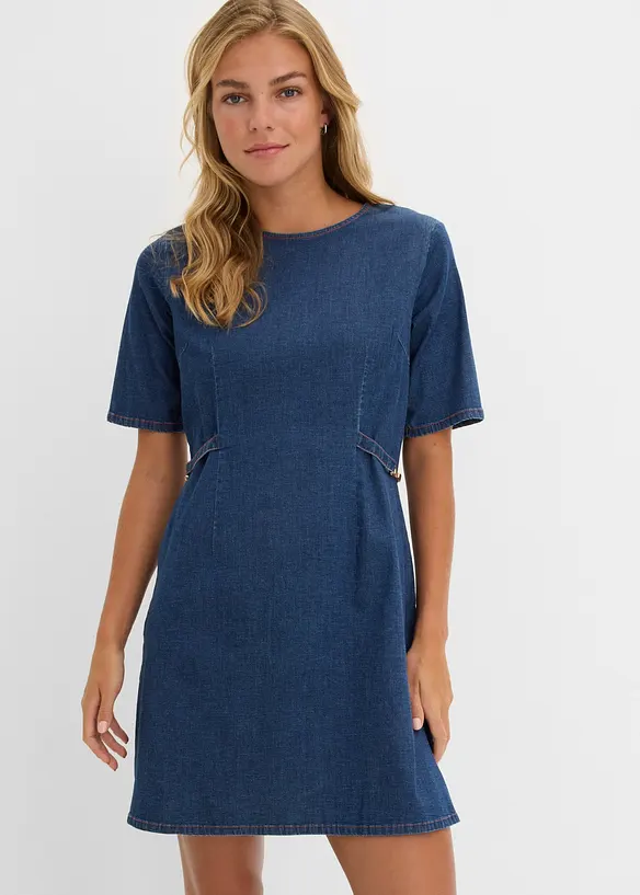 Jeanskjole av bomull med stretch, bonprix