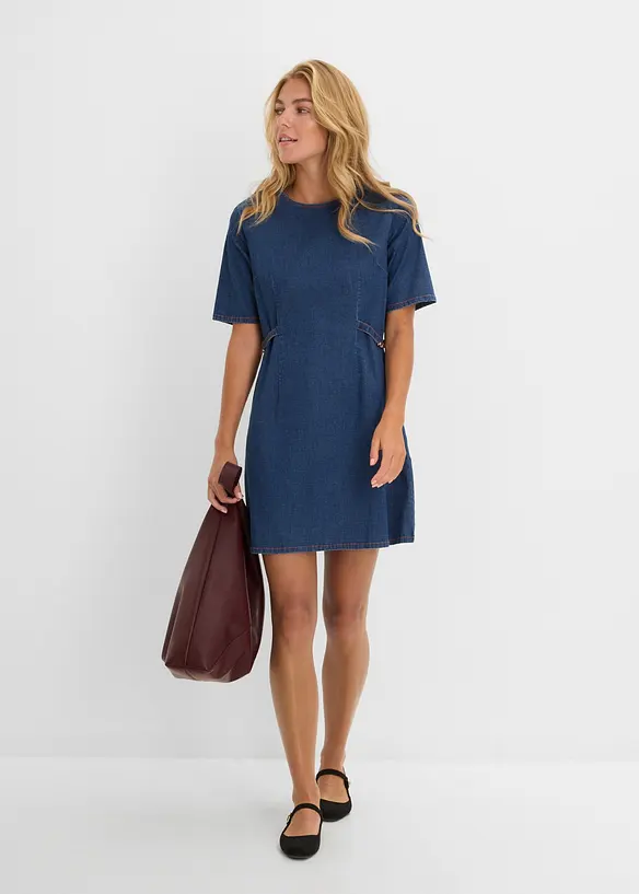 Jeanskjole av bomull med stretch, bonprix