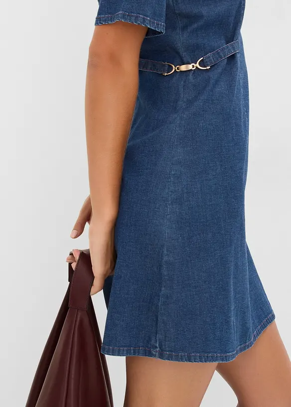 Jeanskjole av bomull med stretch, bonprix