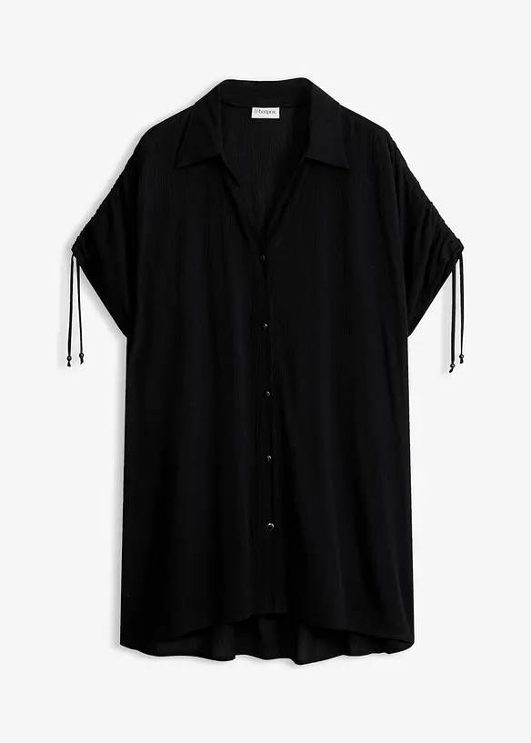 Oversized, crinkle strandbluse, bonprix