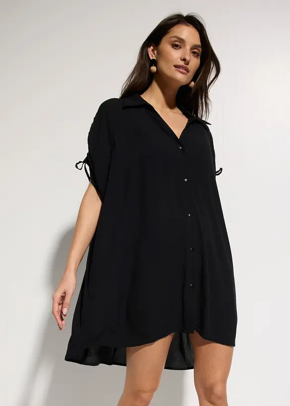 Oversized, crinkle strandbluse, bonprix