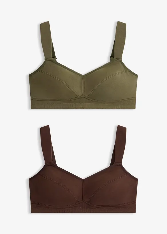 BH uten b&oslash;yle med &oslash;kologisk bomull (2-pack), bonprix