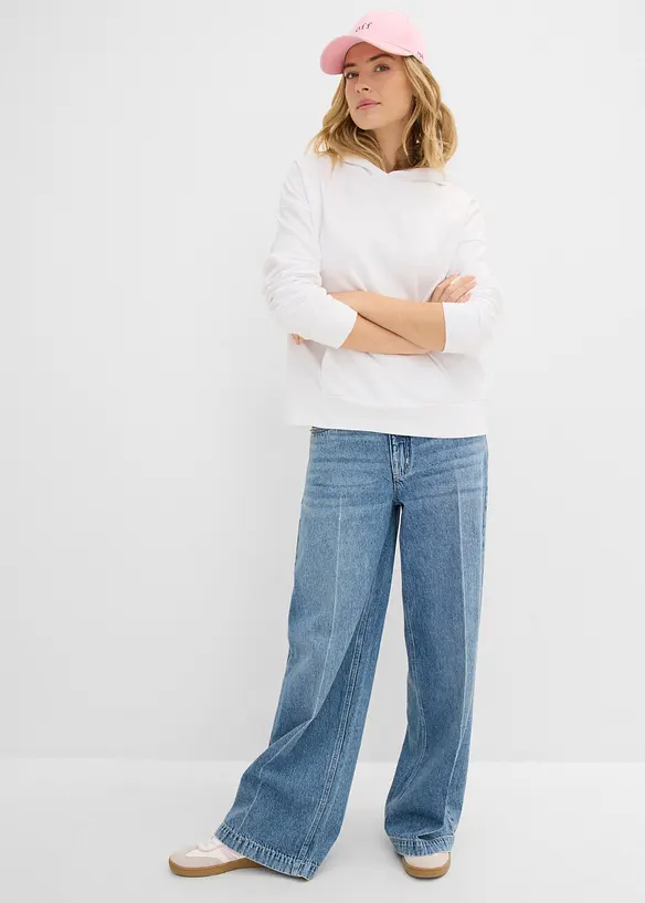Oversized hettegenser i myk bomullmiks, bonprix