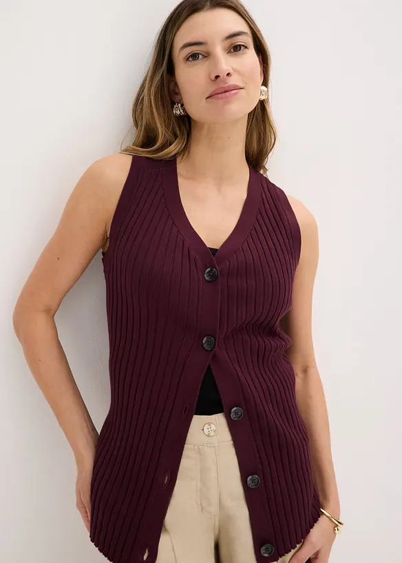 Vest i ribbestrikk, bonprix