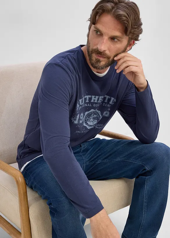 Relaxed fit jeans med stretchlinning, straight, bonprix