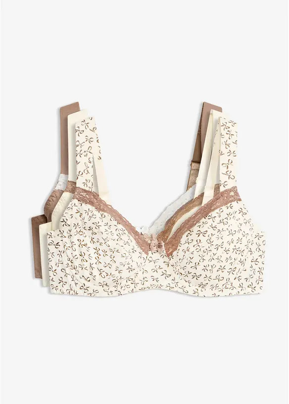 BH (3-pack)med feminint trykk, bonprix