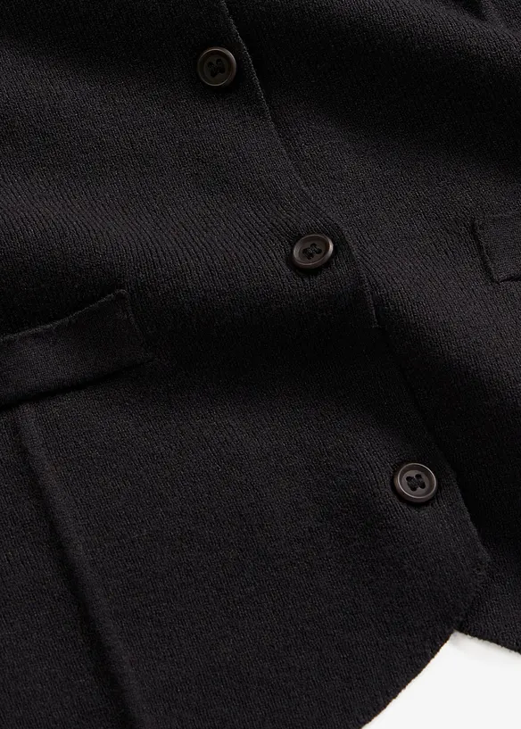 Strikket vest med hullm&oslash;nster i bakstykket, bonprix