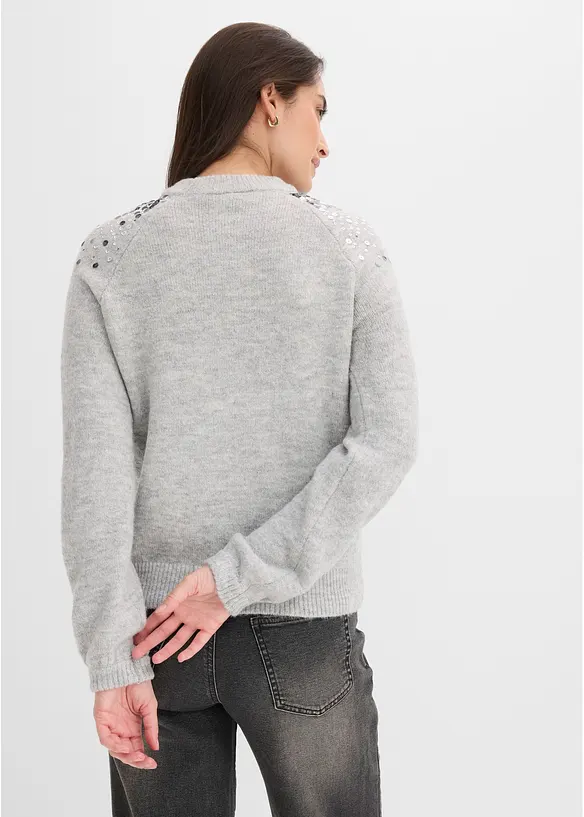 Genser med flerfargede paljetter, bonprix