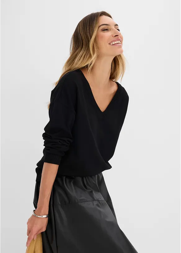 Oversized genser i viskosemiks, bonprix
