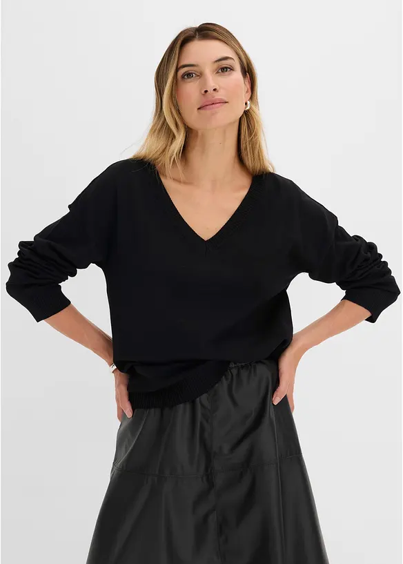 Oversized genser i viskosemiks, bonprix