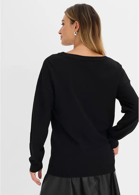 Oversized genser i viskosemiks, bonprix