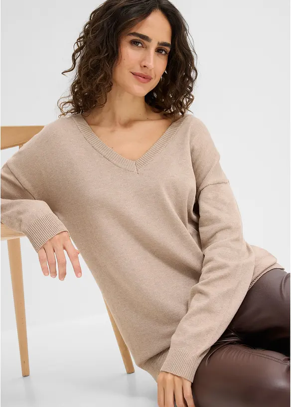 Oversized genser i viskosemiks, bonprix