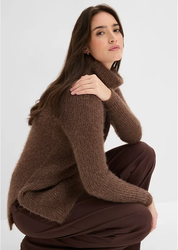 Oversized genser med rullekrage, bonprix