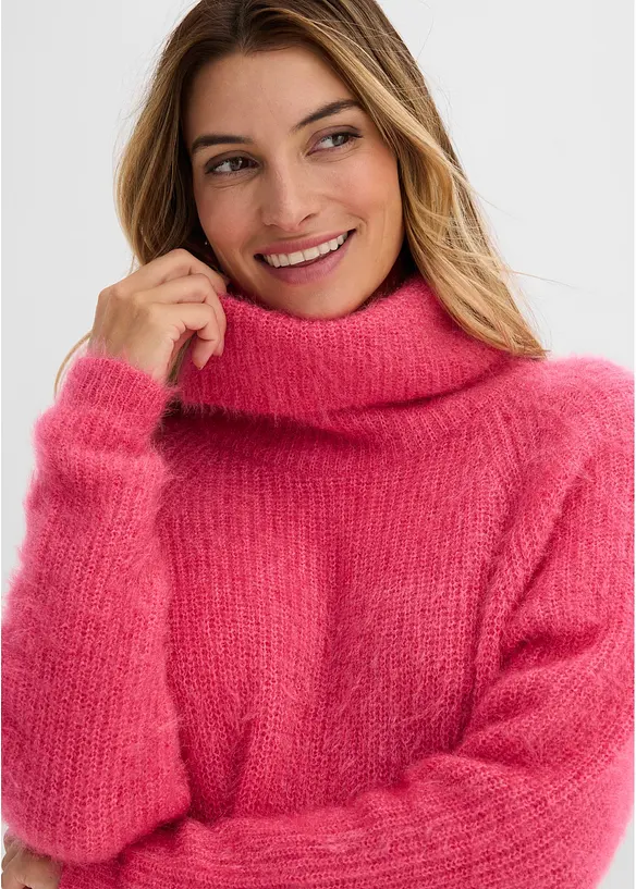 Oversized genser med rullekrage, bonprix
