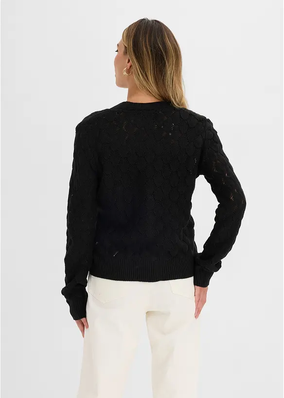 Cardigan med hullm&oslash;nster, bonprix