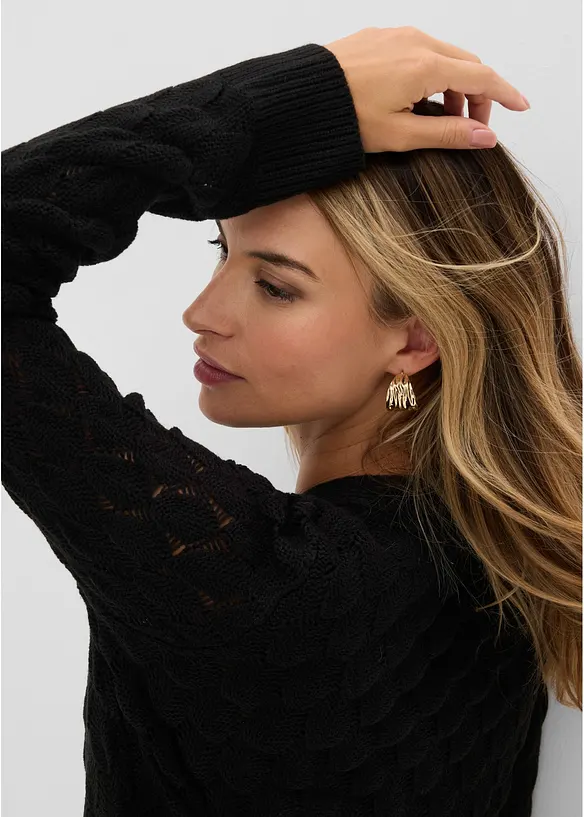 Cardigan med hullm&oslash;nster, bonprix