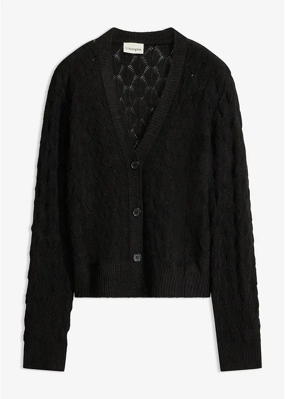 Cardigan med hullm&oslash;nster, bonprix