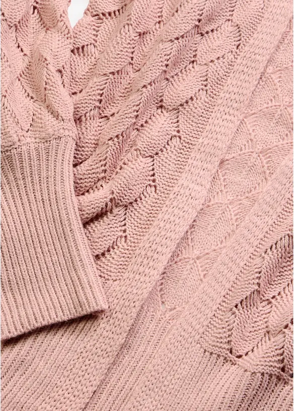 Cardigan med hullm&oslash;nster, bonprix