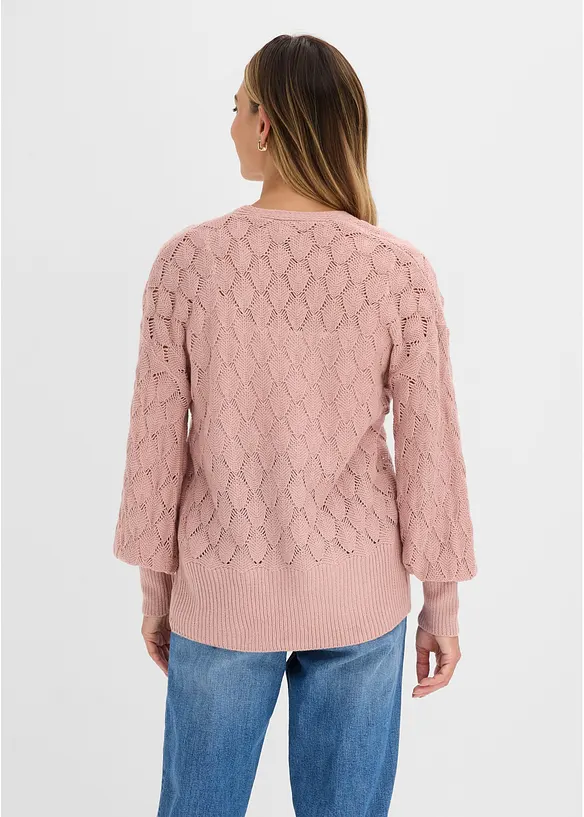 Cardigan med hullm&oslash;nster, bonprix