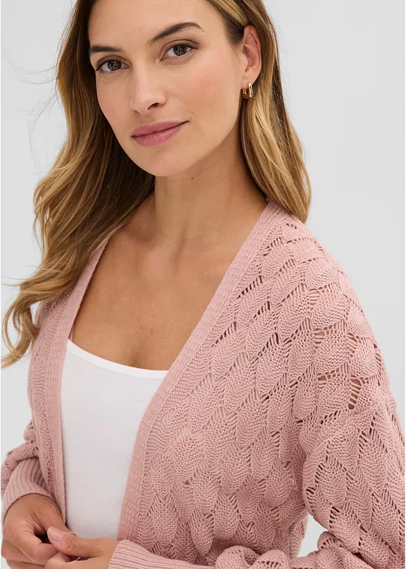 Cardigan med hullm&oslash;nster, bonprix