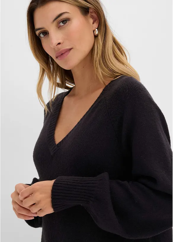 Oversized, strikket midikjole, bonprix