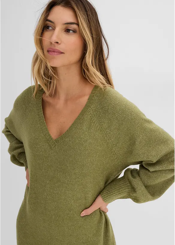 Oversized, strikket midikjole, bonprix