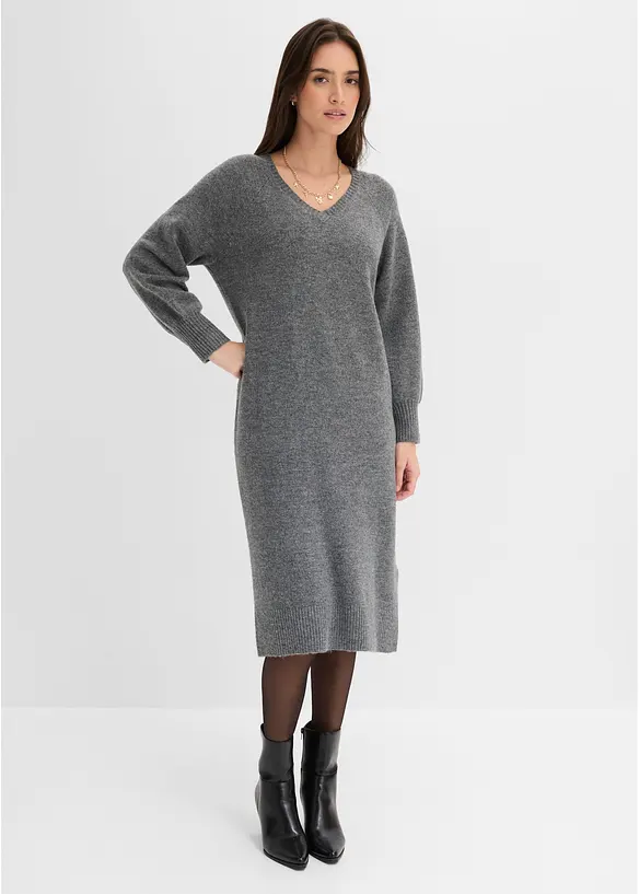 Oversized, strikket midikjole, bonprix