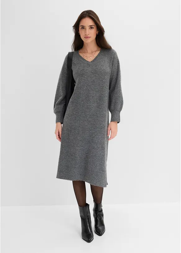 Oversized, strikket midikjole, bonprix