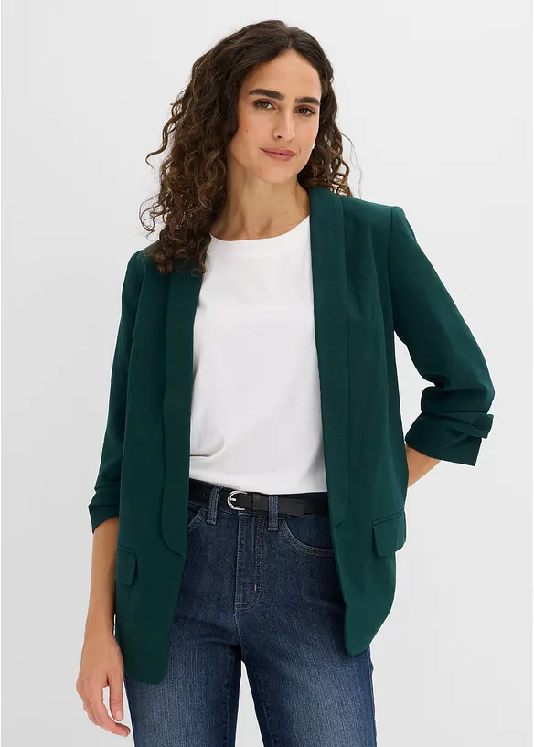 Lang blazer med draperte ermer, bonprix