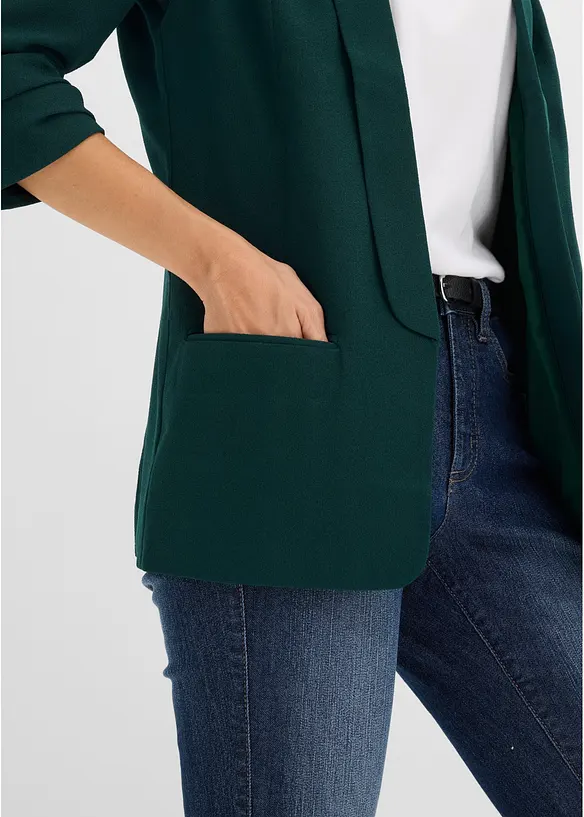 Lang blazer med draperte ermer, bonprix