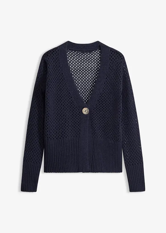 Cardigan med hullm&oslash;nster, bonprix